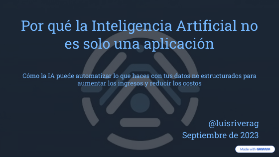Cover thumbnail for La IA no es solo una aplicación, Septiembre 2023
